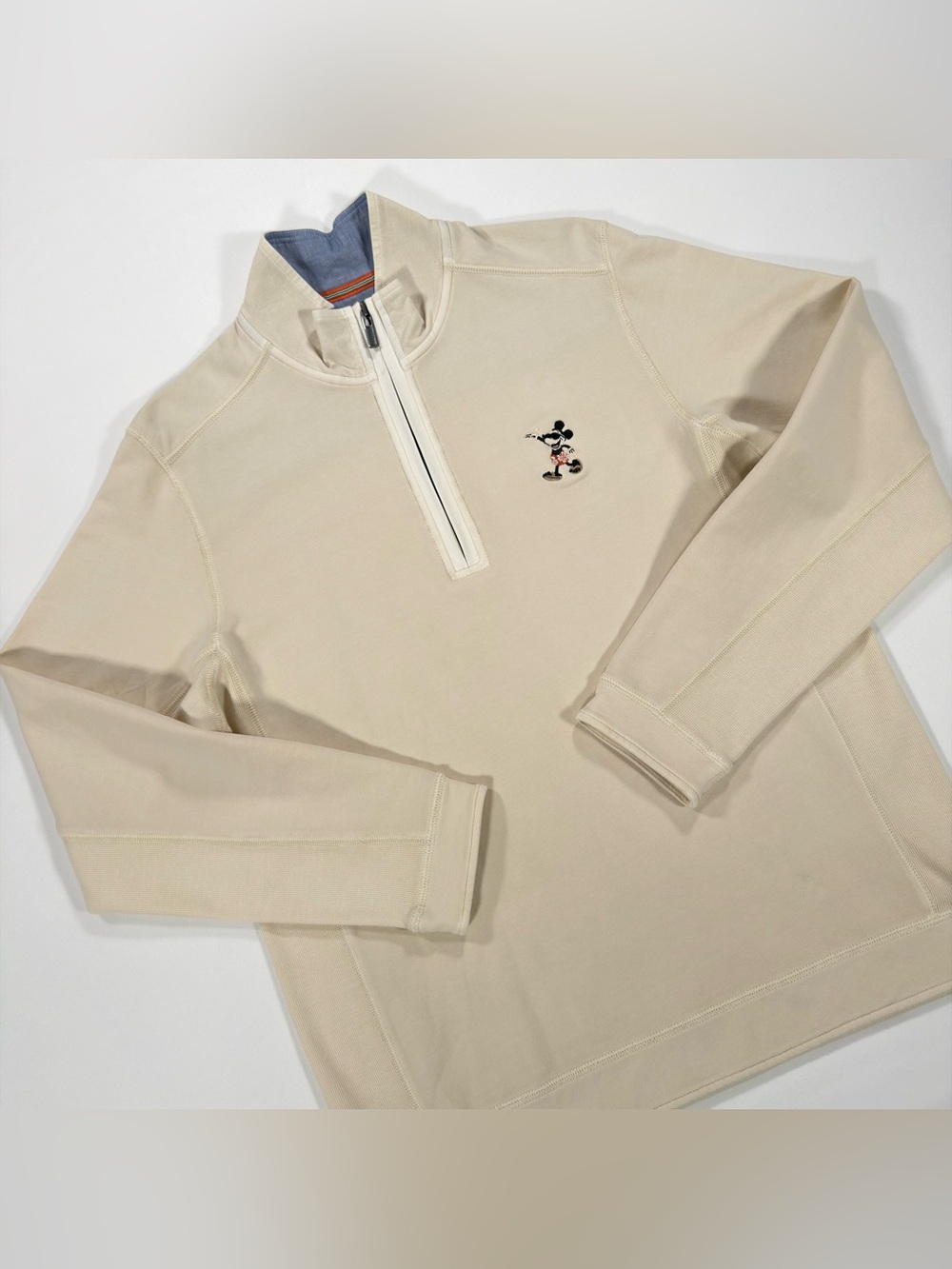 Tommy Bahama Disney Mickey Mouse Medium NWT Men's Quarter Zip Pullover Sweater - Picture 4 of 12